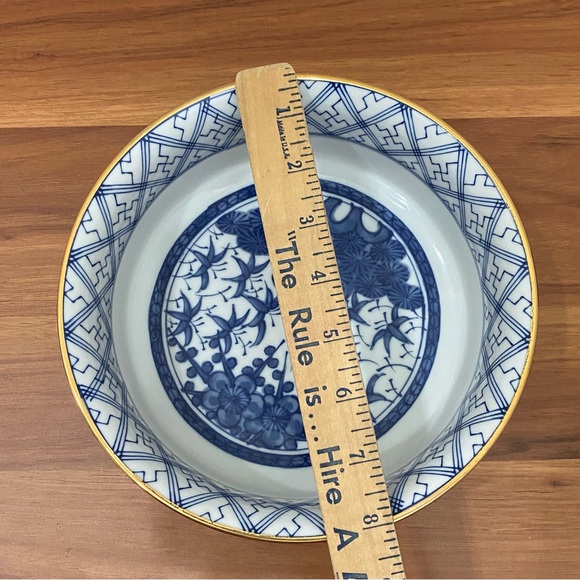 Vintage Shibata Toki Japan Hand Painted Porcelain Vibrant Orange & Blue 8” Bowl - Picture 6 of 14